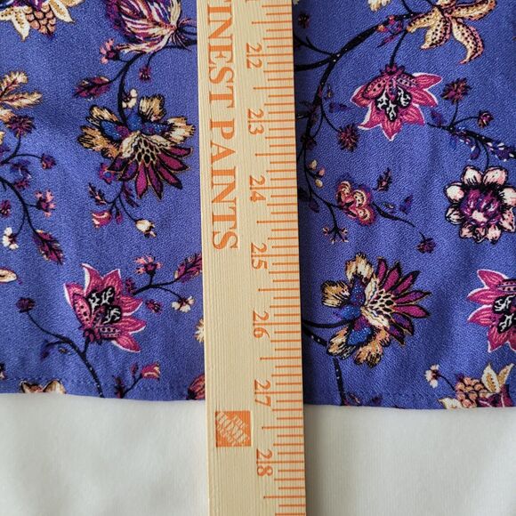Basic Editions Womens Blouse Size XXL Bluish Purple Floral Pattern Bell Sleeves - Picture 11 of 11